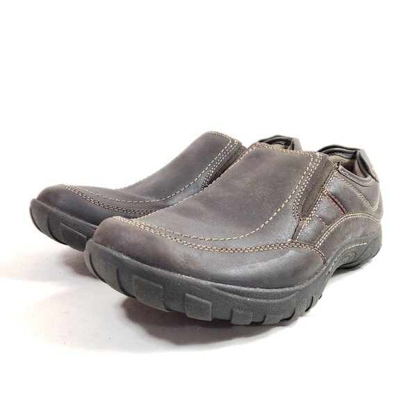 Dockers Mens Size 10 Slip-On Casual Loafers Brown Leather Upper Rugged Sole - Picture 2 of 9